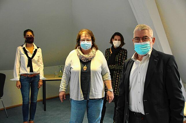 Hoffen auf Verständnis bei Eltern, wenn Kitas geschlossen werden müssen (v.l.): Isabel Schlögl, Sabine Haag, Heike Kempe und Alfred ...