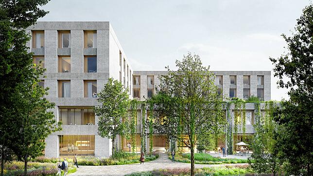 Ein Ort der Genesung und Erholung: naturnaher Garten für Patienten sowie Besucher. (Hinweis: Es handelt sich lediglich um eine ...
