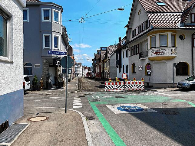 Derzeit wird die Fahrradstraße in Richtung Schulzentrum erweitert.