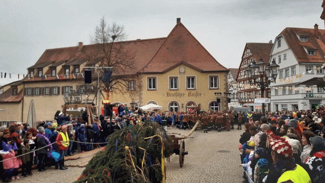 Bild : Narrenbaum versenkt: Munteres Treiben in Pfullendorf