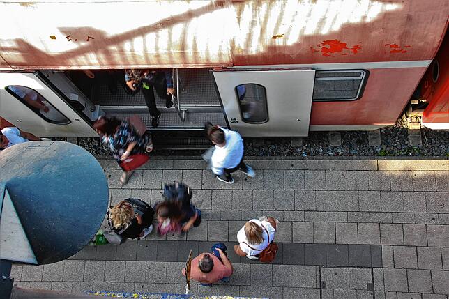 Der Bahnhof Überlingen. Hier ist es vergleichsweise kühl.