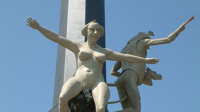 Die Wendelgard und Joseph von Laßberg an der Magischen Säule.