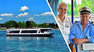 Das Motorschiff fährt an Konstanz vorbei zurück nach Kreuzlingen. Erika und Roland Neuenschwander möchten es in gute Hände geben. Die ...