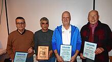 Die Geehrten (von links): Karl Fritschi, seit 40 Jahren aktiv im FC Hüfingen, davon 25 als erster Vorsitzender, FC‘ler des Jahres Jürgen ...