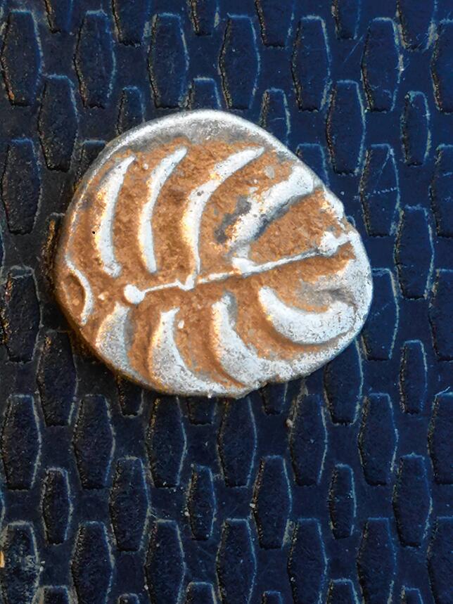 Keltische Silbermünze, im Frühjahr 2022 gefunden.