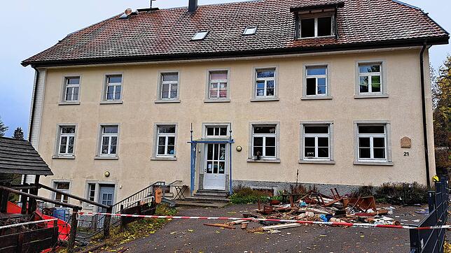 Der Kindergarten Wespennest in Herrischried am Morgen nach dem Brand
