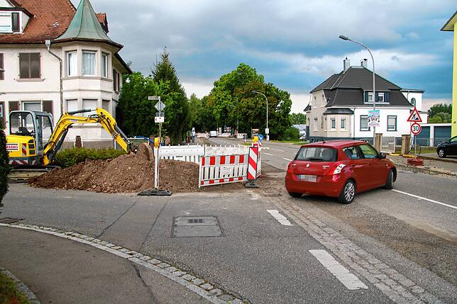 Aus der Bühlstraße lässt es sich auch nach links in Richtung Stadt abbiegen.