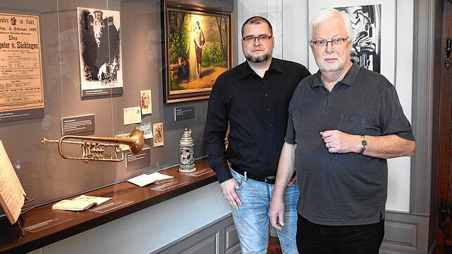 Zufrieden mit dem Ergebnis der inhaltlichen Neuausrichtung und der Sanierung der Räume: Thomas Ays und Trompetenmuseum-Direktor Johannes ...