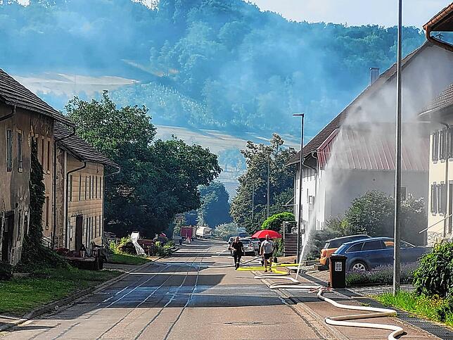 Bild 10: Bilder vom Großbrand der Produktionshalle in Mauchen