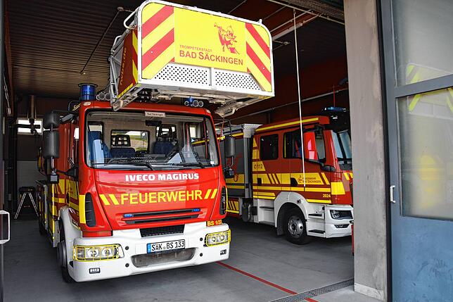 Die professionelle Ausrüstung der Feuerwehr Bad Säckingen – hier am Beispiel des Drehleiterwagens – gehört zu den Grundlagen für den ...