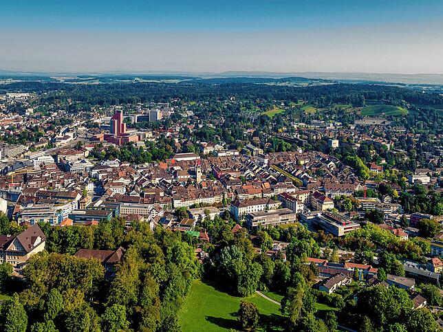 Die Stadt Winterthur von oben