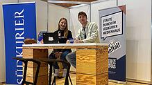 Am Stand des SÜDKURIER konnten sich Interessierte über ihre Karrieremöglichkeiten beim größten Medienhaus der Region informieren. Dabei ...