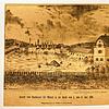 Reproduktion der Lithographie von Emil Würth aus dem Besitz des Schleitheimer Vereins für Heimatkunde: &bdquo;Ansicht vom Hochwasser der ...