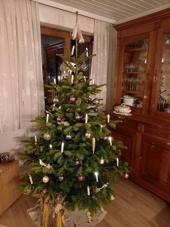 Klassich dekoriert ist der Weihnachtsbeum von Fritz Scheuble in Hohentengen-Herdern.