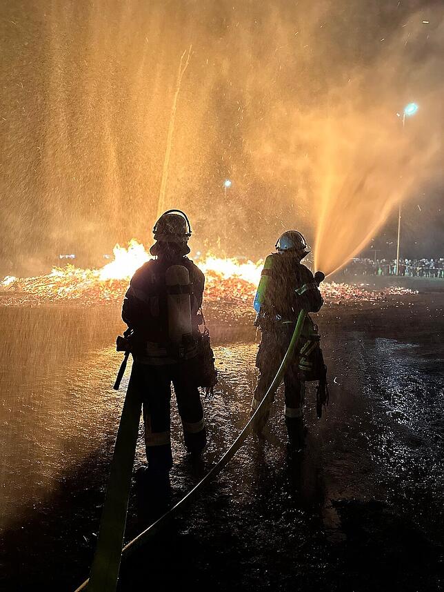 Die Feuerwehr musste in Tettnang ausrücken, weil Gestrüpp und ein Baum in Brand geraten waren.