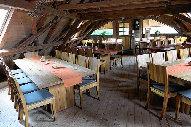 Viel Platz bietet der Festsaal im Dachstuhl.