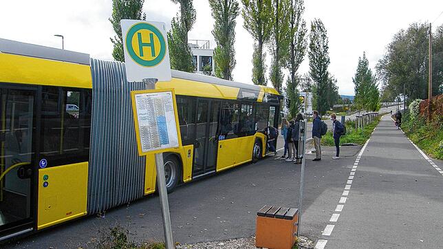 An der Ersatzhaltestelle beim Reichenauer Bahnhof fehlt bislang ein Wartehäuschen. Laut Bürgermeister soll nun aber bald der Unterstand ...