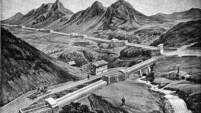 Mit diesen Röhren und Kanälen wollte der italienische Star-Wasserbauer Pietro Caminada 1908 den Splügenpass überwinden.
