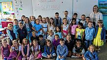 Die erste Klasse der Ostbaarschule Oberbaldingen mit Klassenlehrerin Katharina Schwer.