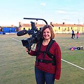Stephanie Kiewel bei Dreharbeiten zu der Doku „One pound house“ in Liverpool.