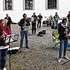 Die Stadtkapelle Meßkirch hielt ihre letzte Probe am 17. Juli im Innenhof des Meßkircher Schlosses ab.