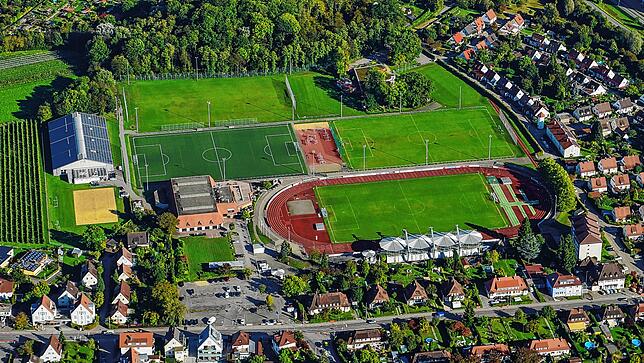 Das VfB-Areal an der Teuringer Straße ist rund 70.000 Quadratmeter groß – viel Platz für eine neue Großsporthalle.
