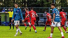 Großer Jubel (3:1 durch Marek Bleise) beim 1. FC Rielasingen-Arlen, der beim FSV Bietigheim-Bissingen mit 4:1 gewann.