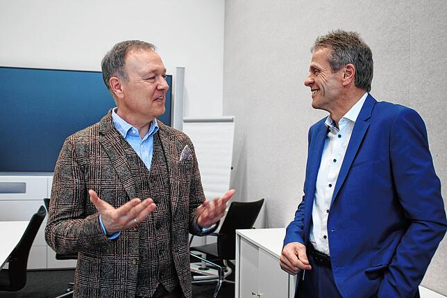 Das sind die zwei führenden Köpfe bei Vetter: Peter Sölkner und Thomas Otto (v.l.) teilen sich die Geschäftsführung bei Vetter.