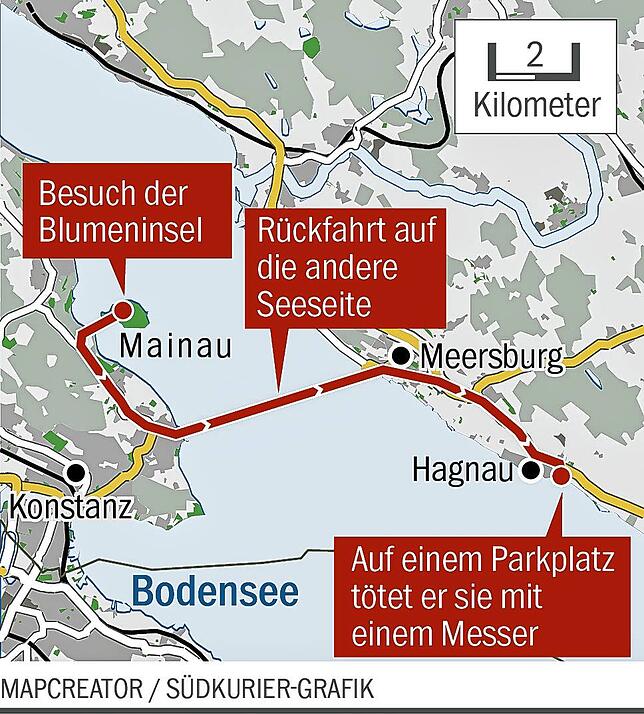 9. Juni 2010: Das war die letzte Strecke der Taxifahrerin, die in Hagnau ermordet wurde.