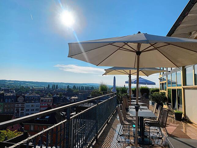 Die Dachterrasse des Hotels Viva Sky.