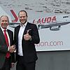 Ab 13. Juni startet Lauda in Richtung Palma de Mallorca: Claus-Dieter Wehr, Geschäftsführer der Flughafen Friedrichshafen GmbH, und ...
