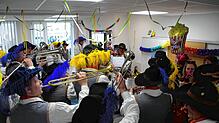 Wenn der Fanfarenzug in der SÜDKURIER-Redaktion in Meßkirch spielt, wird&lsquo;s eng. Auch 2024 empfängt die Redaktion die Narren. Bild: ...