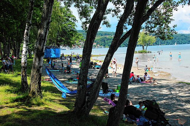 Strandbad Dingelsdorf am Sonntagvormittag.