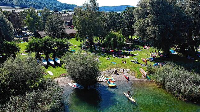 Das Strandbad Bodman aus der Luft. Dort und im Strandbad Ludwigshafen gelten auch weiterhin die bekannten Eintrittspreise, da der Rat ...