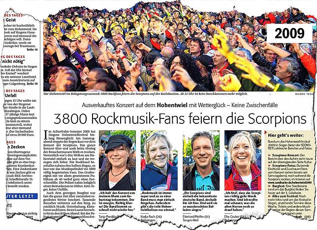 Die Scorpions lockten 2009 besonders viele Besucher an. Heute werden keine 3800 Tickets mehr für einen Abend verkauft.