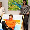 Pressegespräch unter Einhaltung der Abstandsregeln: Ute Stegmann, Iris Müller und Laura Dilger (von links) in der wieder geöffneten ...