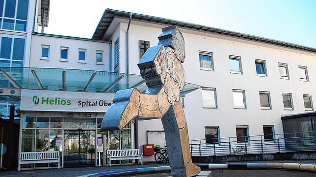 Der Eingangsbereich des Helios-Spitals in Überlingen. In der Klinik wird noch kein Patientenansturm aus dem Kreis Sigmaringen ...