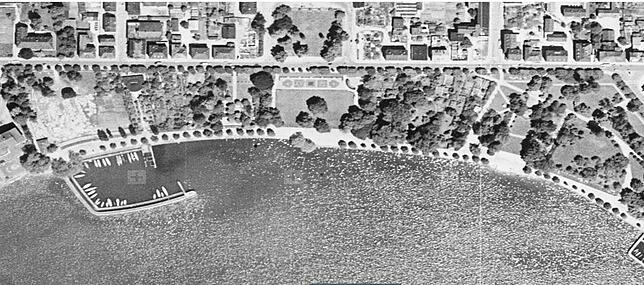 1955: Der Uferpark nach dem Zweiten Weltkrieg.