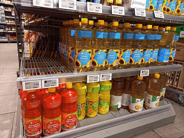 Im Migros in Stein im Aargau gibt es keine Probleme mit fehlendem Öl oder Mehl.
