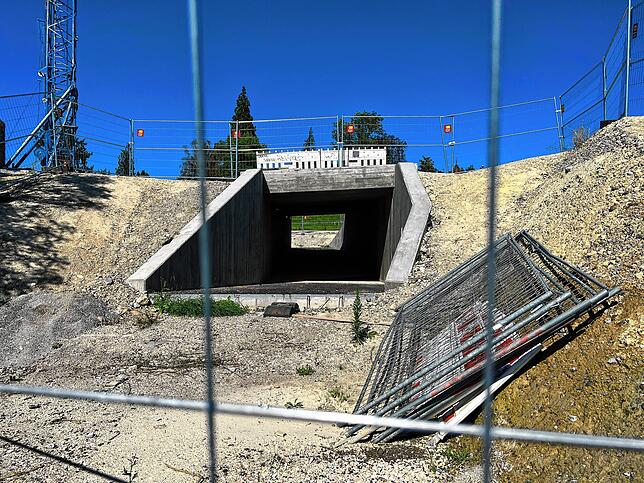 Auch durch diesen Tunneldurchgang kann im Moment noch niemand gehen.