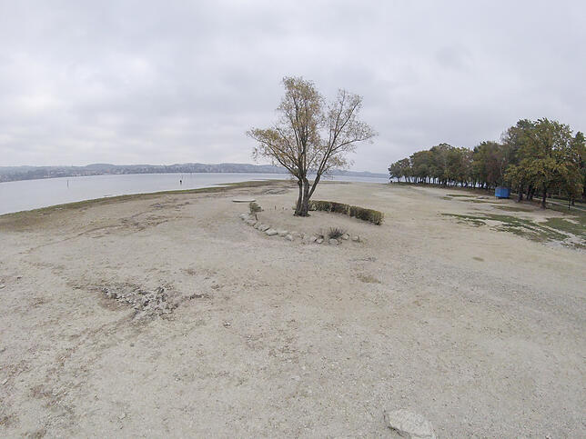 Bild 8: Durch den See auf die Mainau laufen? Theoretisch ist das jetzt möglich. Wir zeigen die Folgen des aktuellen Niedrigwassers in Konstanz