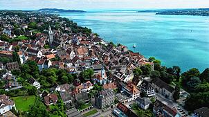 Überlingen aus der Luft: Wurde die Stadt zur großen Großen Kreiselstadt, Übi oder Alefenzingen gewählt?