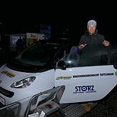 Korrekt den Sicherheitsgurt anlegen ist wichtig. Warum, spürt Marcel da Rin von der Singener Kriminalprävention beim Aufprall- und ...