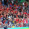 Frenetisch feierten die Fans im vollen Schwarzwaldstadion den 1. FC Rielasingen-Arlen nach dem Pokalspiel gegen Borussia Dortmund.