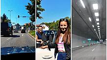 Die SÜDKURIER-Redakteurinnen Fabiane Wieland (hinten) und Mona Lippisch machen den Selbstversuch: Auf welcher Strecke gelangen ...