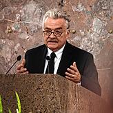 Hans Ulrich Gumbrecht bei der Gedenkfeier für den Journalisten Frank Schirrmacher im September 2014 in der Frankfurter Paulskirche.