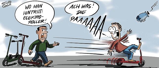 Ach, die paaaaaaaaaaa(r) Roller. In Friedrichshafen sind seit Kurzem deutlich mehr E-Scooter als zuvor unterwegs. Zunächst handelt es ...