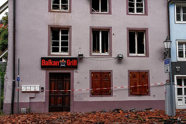 Bild 13: Villingen nach der Brandkatastrophe: Nun zeigt sich das Ausmaß der Zerstörungen