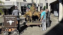 Nach der Restaurierung zurück ins Hochrheinmuseum: Der Trompeter von Bad Säckingen geht auf Reise.