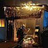 Eine Garage an der Hafenstraße steht am frühen Samstagmorgen in Vollbrand.